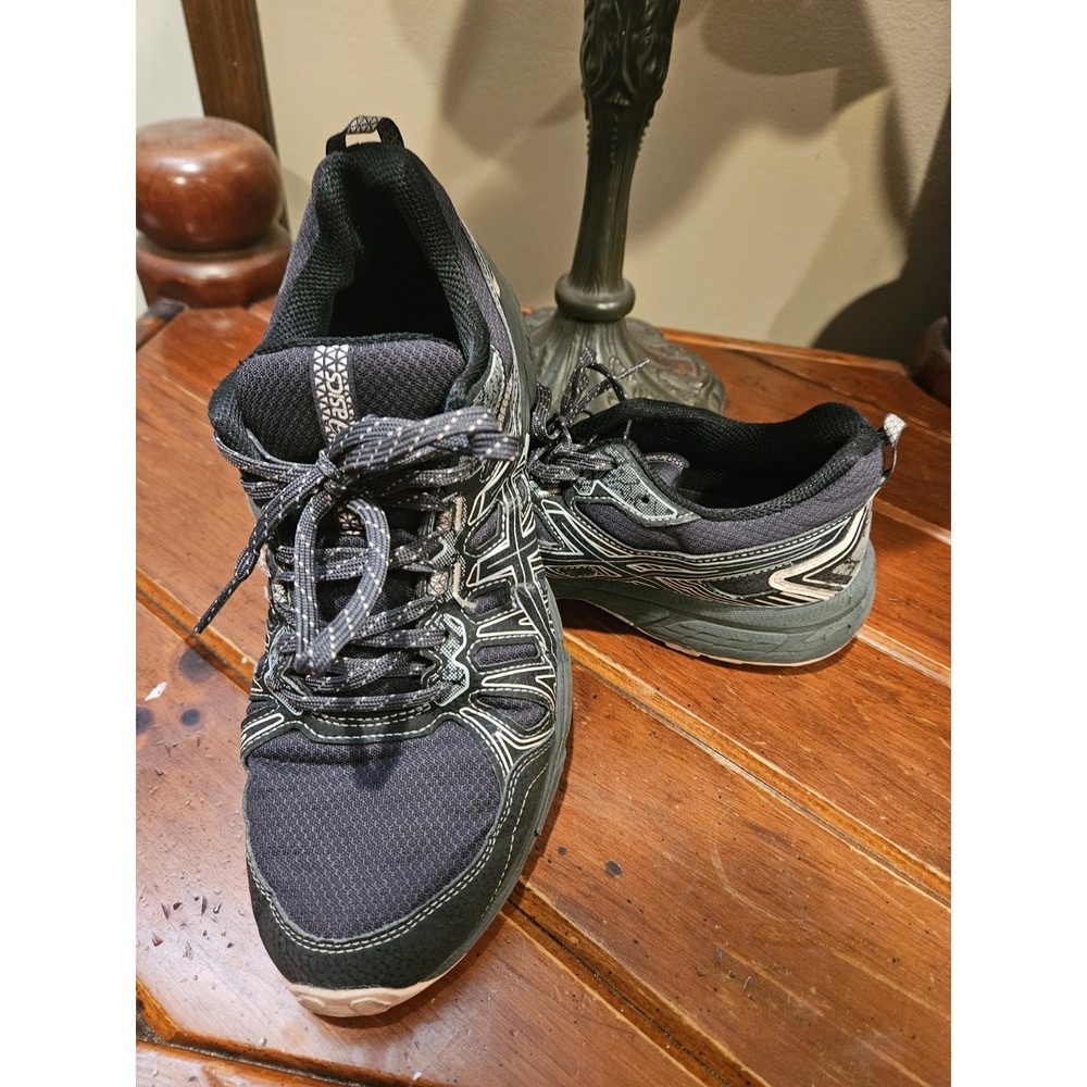 Asics Gel Venture 7 Women Size 11 Black Gray Trail Running Shoes Sneaker